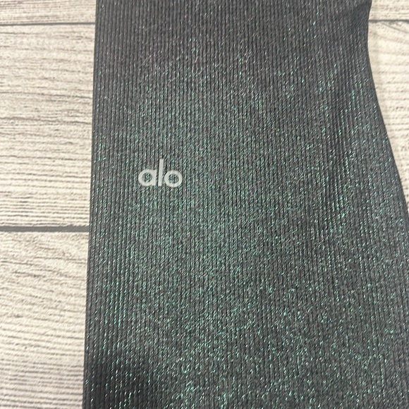 Women’s Alo Yoga Alosoft Ribbed High Waist Shimmer Leggings size L - Picture 9 of 13